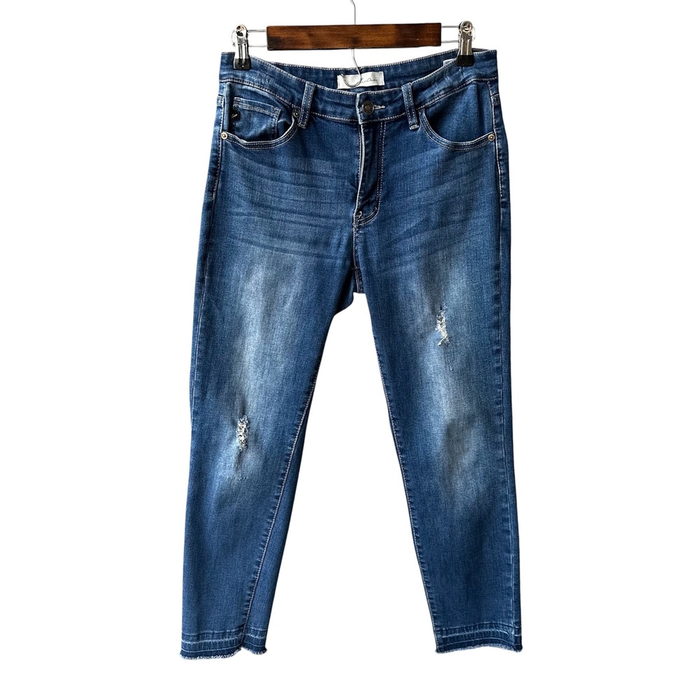 KanCan Jeans Pants Distressed Skinny Medium Wash Raw Hem Denim KC5015D Size 29
